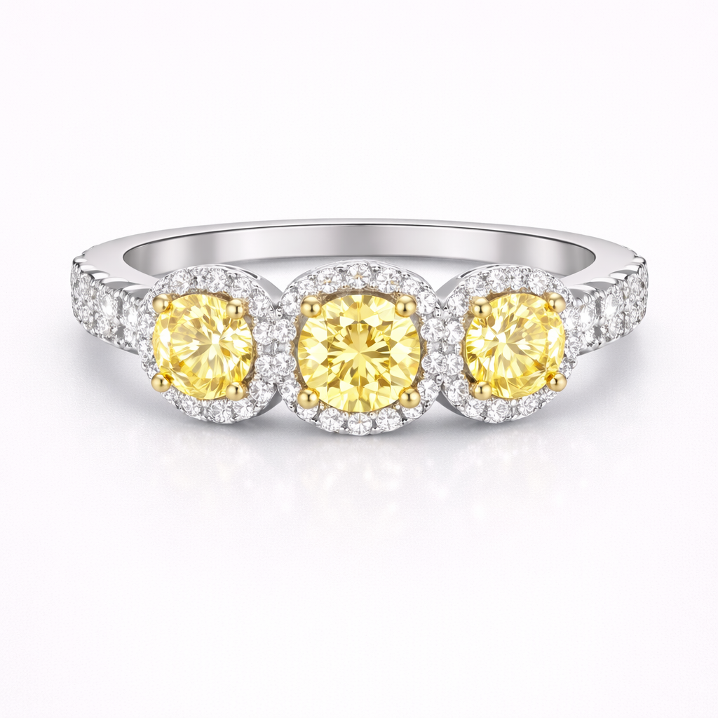 Sunset Yellow Diamond Trilogy Ring
