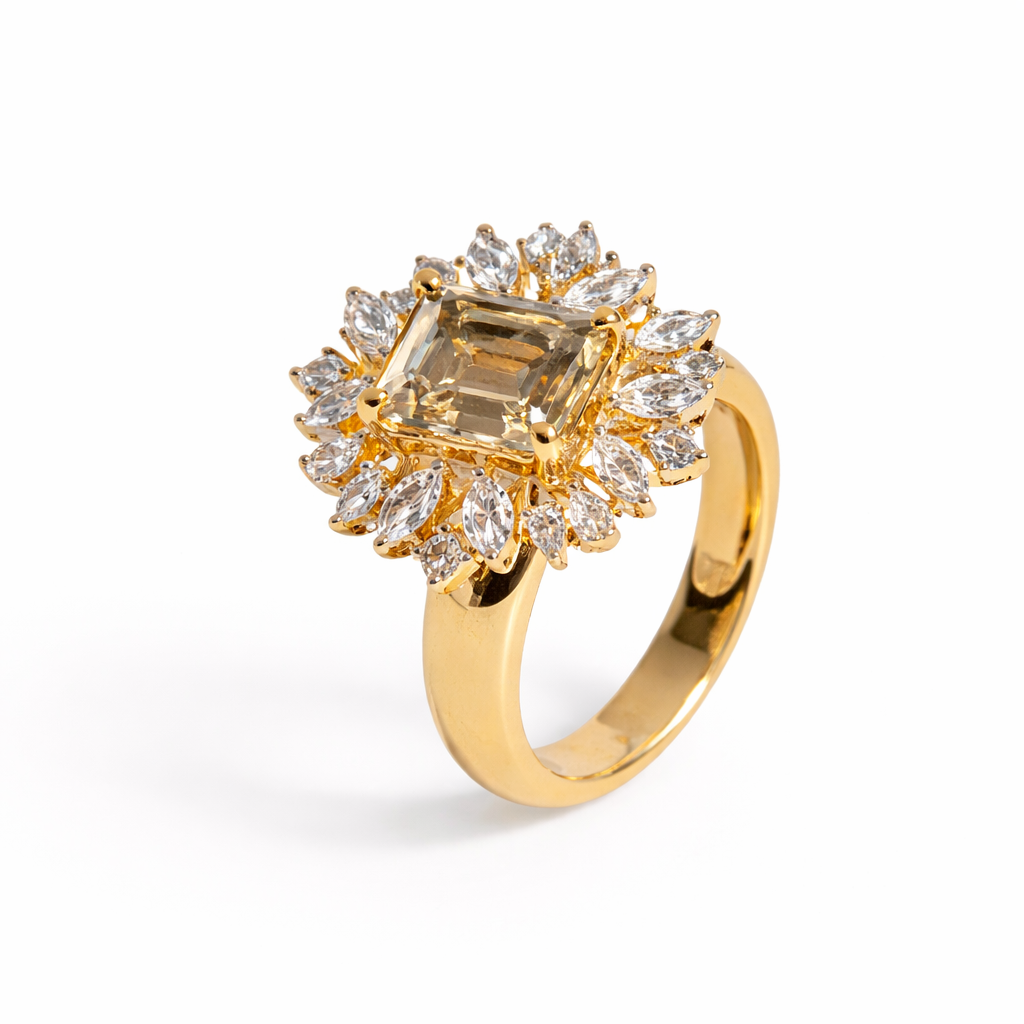 Golden Marquise Bloom Ring